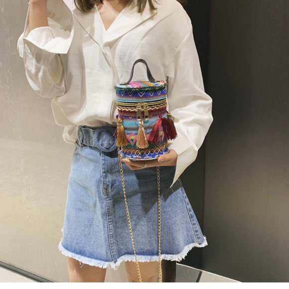 ven bag bucket bag ethnic bag single - Picture 2 of 2